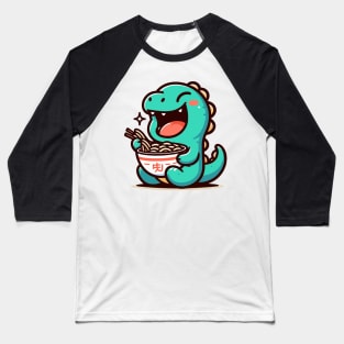 Adorable Dino and Ramen Baseball T-Shirt